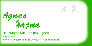 agnes hajma business card